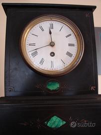 OROLOGIO IN MARMO NERO DEL BELGIO DA CAMINO