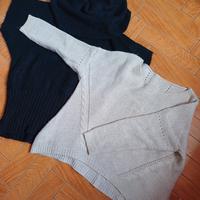 Lotto 2 Maglioni Invernali: Nero con Maxi Collo + 