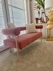 Divano velluto rosa