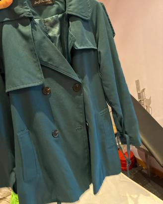 Trench/soprabito donna color petrolio nuovo