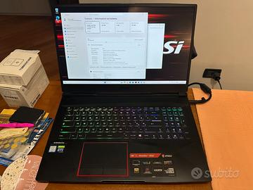 Notebook MSI ge75 raider 9se schermo da 17"