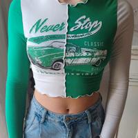 Top corto maniche lunghe