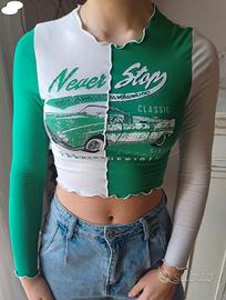 Top corto maniche lunghe