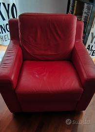 Poltrona singola in pelle rossa - Poltrone & Sofà 