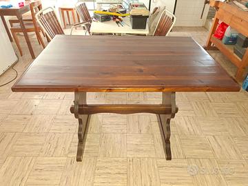 TAVOLO,PANCA,MOBILETTO E SEDIE STILE RUSTICO