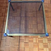 Tavolino da salotto vetro e metallo stile vintage