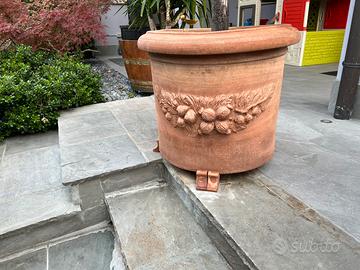 Vaso in Cotto Galestro Ø65 cm – Grande e Decorato