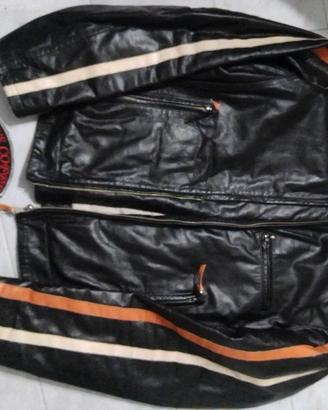 Giubbotto vera pelle stile anni 70 made Italy