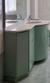 Mobiletto bagno laccato verde salvia
