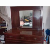 cassettiera in legno anni 40 con specchiera 