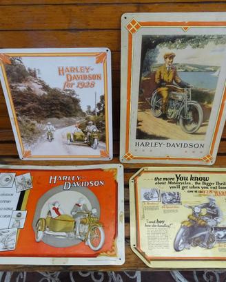 4 Insegne in latta a rilievo HARLEY-DAVDSON 1995