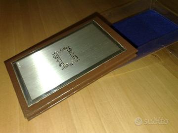 Agendina Telefonica in Pelle Marrone e Argento