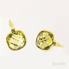 Orecchini oro e quarzo citrino