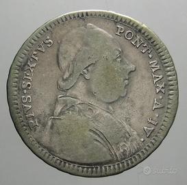 PIO VI DOPPIO GIULIO 1777 QUINTO DI SCUDO