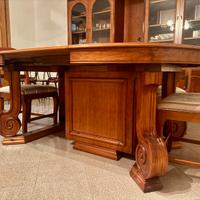 TAVOLO NOCE ALLUNGABILE 3,70M + 6 SEDIE