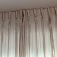 coppia tende in seta/misto seta con pieghe fisse