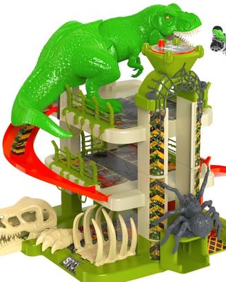 Mega Pista Garage Dinosauro T-Rex con Macchinine