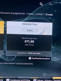 PS Plus Essential 12 mesi PS4/PS5