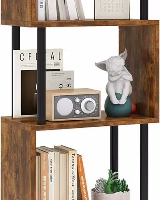 Libreria a Forma di S a 5 Ripiani