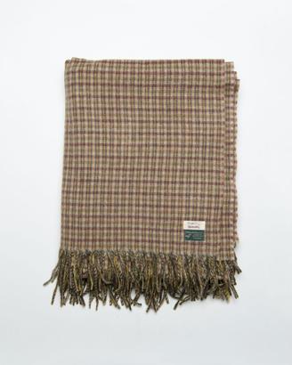 Coperta Drake's 100% Lana Vergine Marrone Plaid