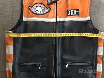 Gilet biker in pelle taglia 52
