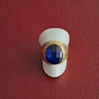 Anello oro  on puetra blu