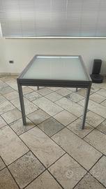 Tavolo alluminio e vetro allungabile 