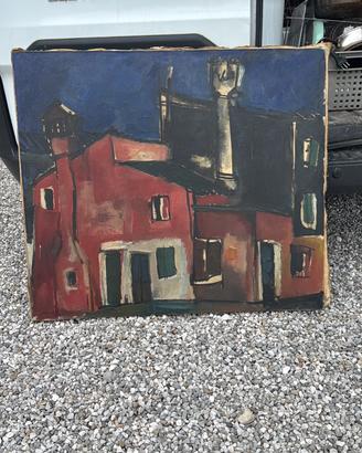 Quadro angelo giannelli casa rossa caorle firma