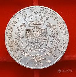REGNO DI SARDEGNA - CARLO FELICE - 5 LIRE 1824 TOR