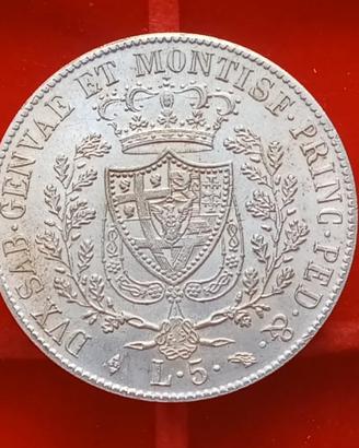 REGNO DI SARDEGNA - CARLO FELICE - 5 LIRE 1824 TOR