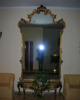 Grande specchiera con consolina