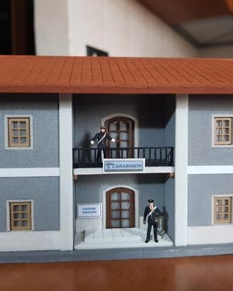 Caserma carabinieri 1:87  per plastici ferroviari 