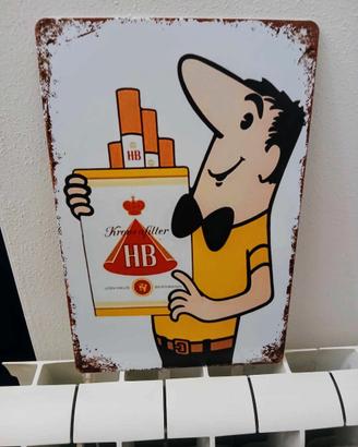 Placca retrò per sigarette, HB