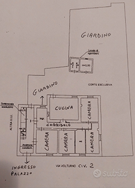 147 mq. al piano terra più 350 mq. Di giardino