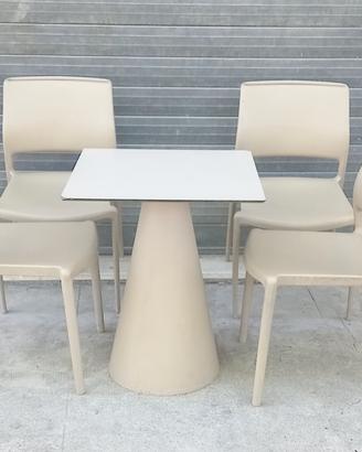 4 sedie e tavolo Design  PEDRALI 
