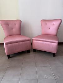 Poltroncine vintage da camera rosa