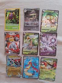 Carte Pokemon ex, V e illustrazione. 