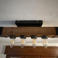 Set lampade rustiche legno e metallo