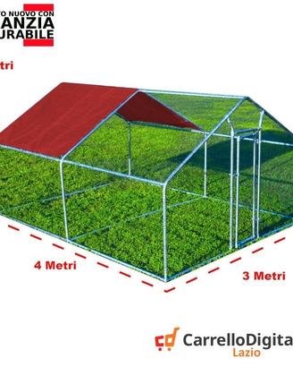 Recinto per Polli 3x4 m x h 2 m – 12 mq - rosso