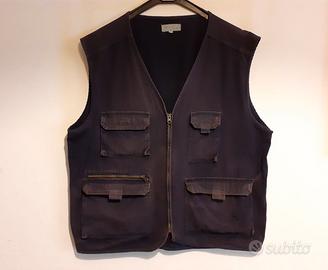 Gilet cargo multitasche blu da pesca taglia XL