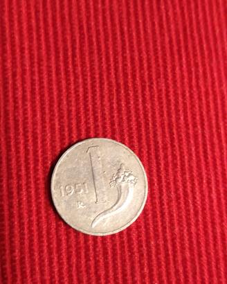 moneta  1 lira anno 1951