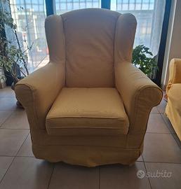 Poltrona gialla sfoderabile