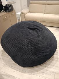 Poltrona pouf nero velluto xxl