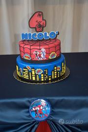 torta spidey spiderman + decorazioni