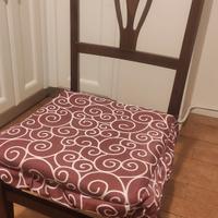 4 Sedie in Legno con Seduta in Paglia