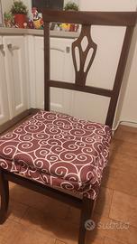 4 Sedie in Legno con Seduta in Paglia