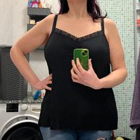 Top canottiera nera con pizzo 62/64IT tg grandi