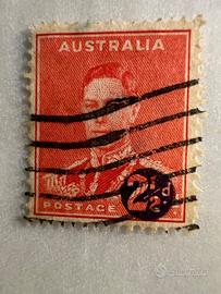 Raro francobollo Australia 1941 sovrastampa difett