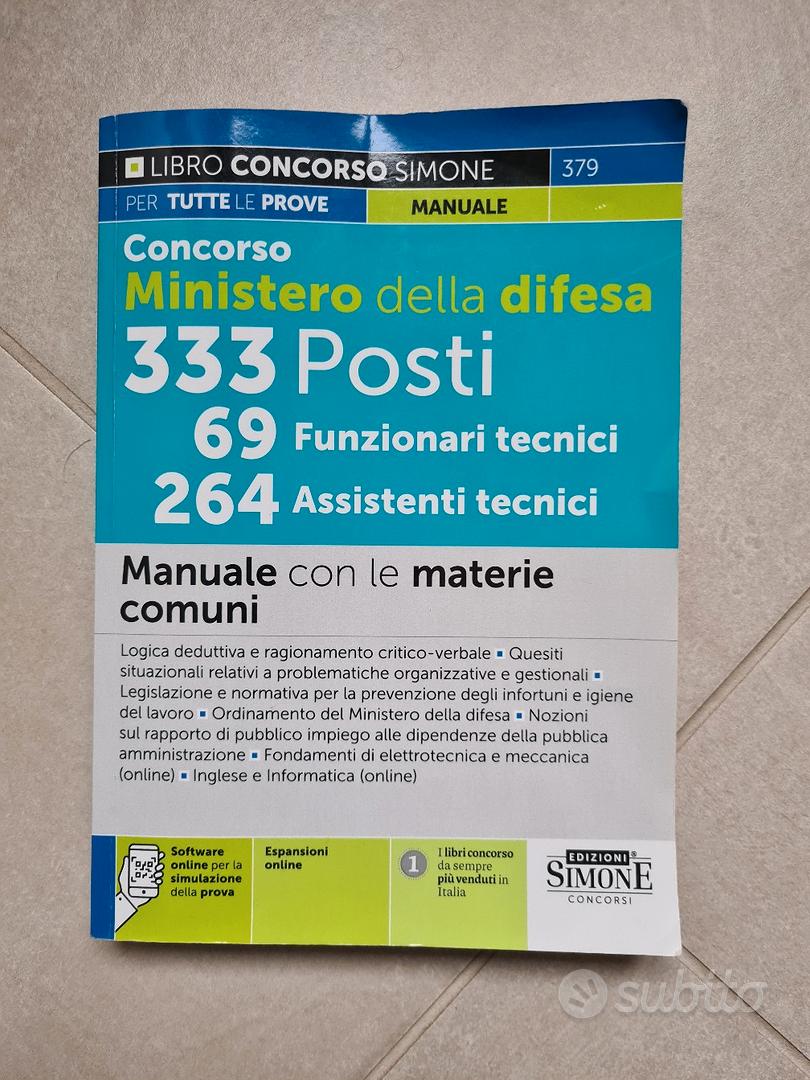 Manuale Concorso Ministero della difesa - 333 Posti - Edizioni Simone