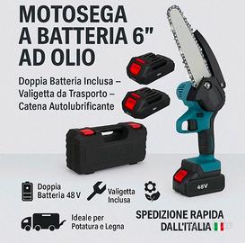 MOTOSEGA  a BATTERIA 48V 6" Lubrificato OLIO